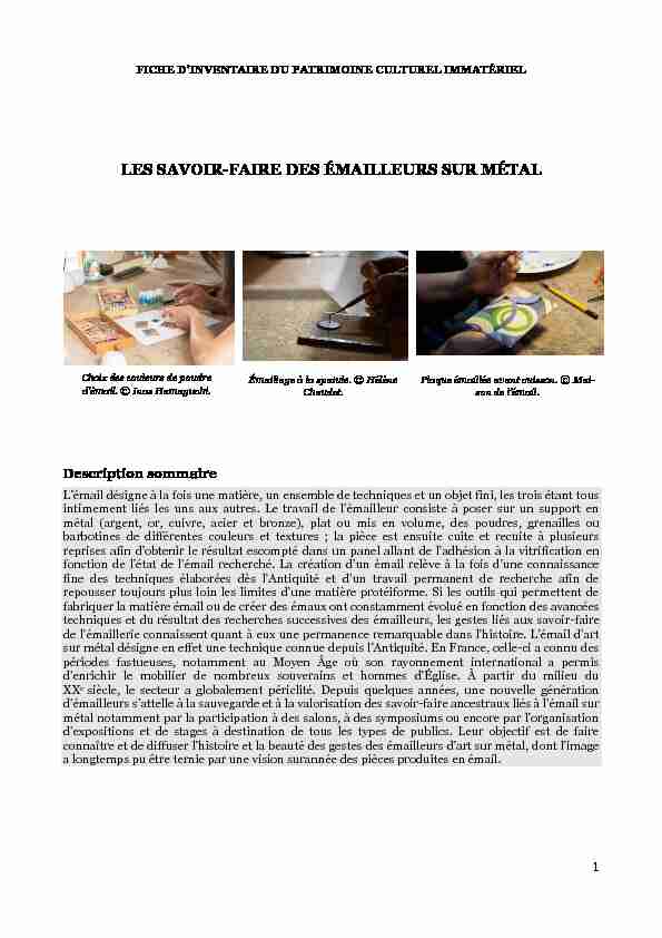 [PDF] Les savoir-faire des émailleurs sur métalpdf pdf 3 Mo