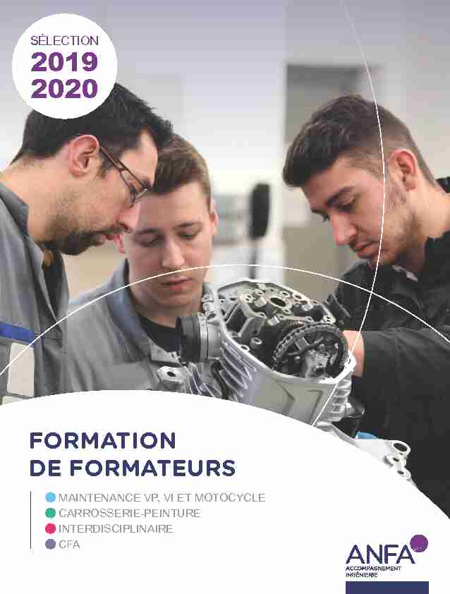 [PDF] FORMATION DE FORMATEURS - ANFA