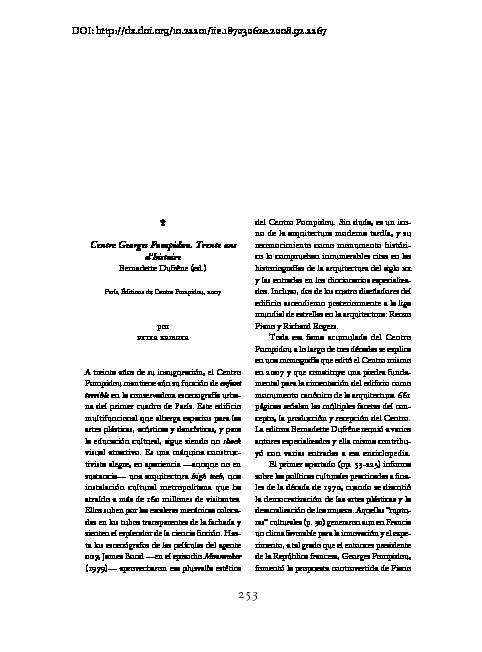 [PDF] Centre Georges Pompidou Trente ans dhistoire DOI: http://dxdoi