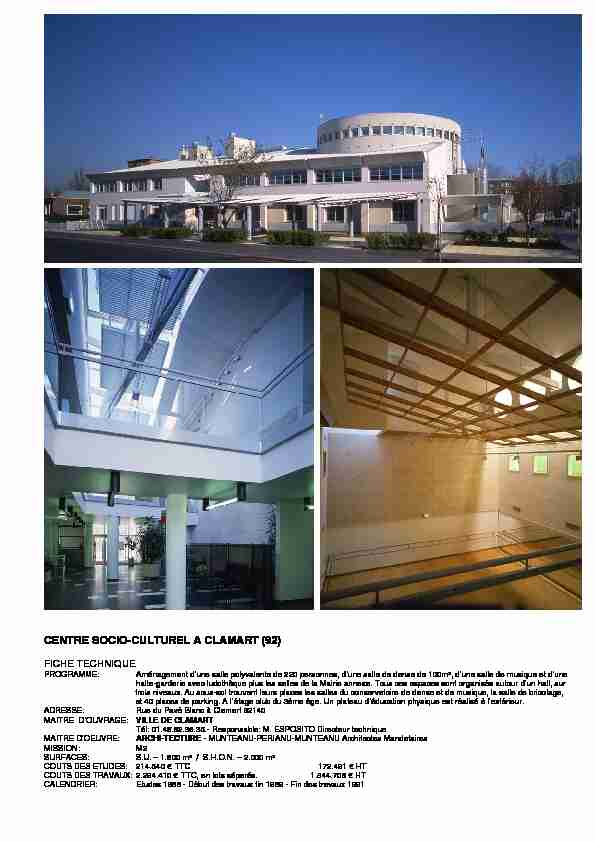 pdf CENTRE SOCIO-CULTUREL A CLAMART (92) - Archi-Tecture