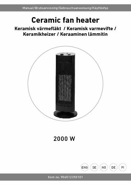 [PDF] Ceramic fan heater - Rusta