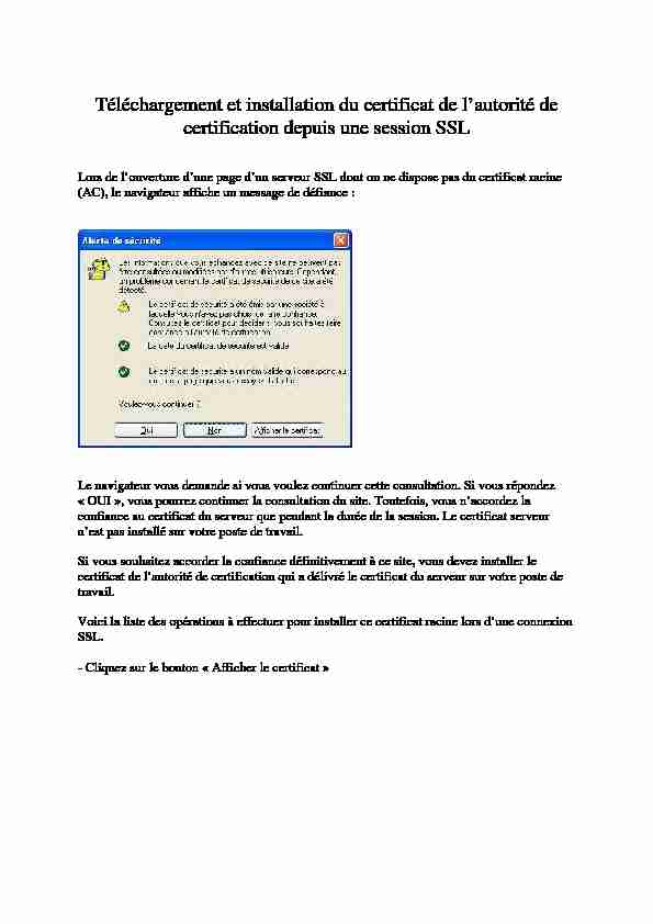 [PDF] Téléchargement et installation du certificat de lautorité de