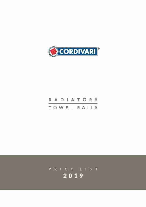 CORDIVARI - RADIATORS AND TOWEL RAILS - CATALOGUE