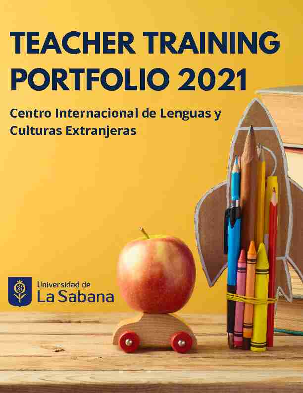 Teacher Training Portfolio 2021