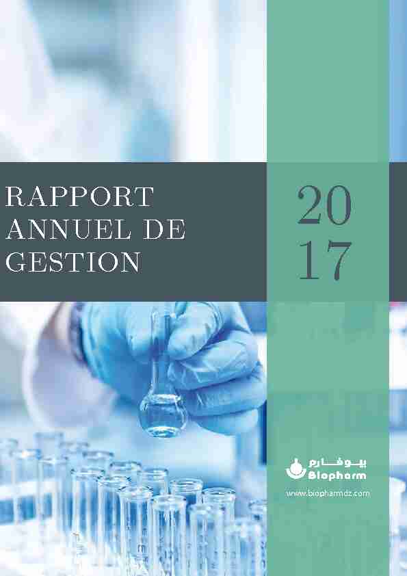 Rapport annuel de gestion 2017