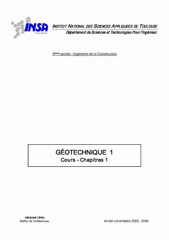 [PDF] chapitre_1pdf - GÉOTECHNIQUE 1