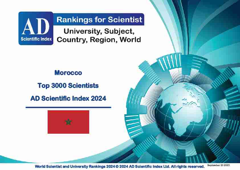 Morocco Top 2000 Scientists AD Scientific Index 2022 Version 2
