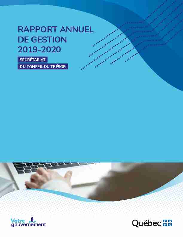 Rapport annuel de gestion 2019-2020 du Secrétariat du Conseil du