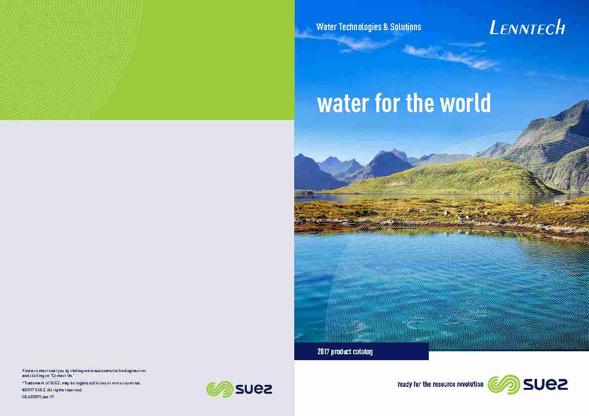 GE-SUEZ-Water for the World-Product-Cataloque-Lenntech