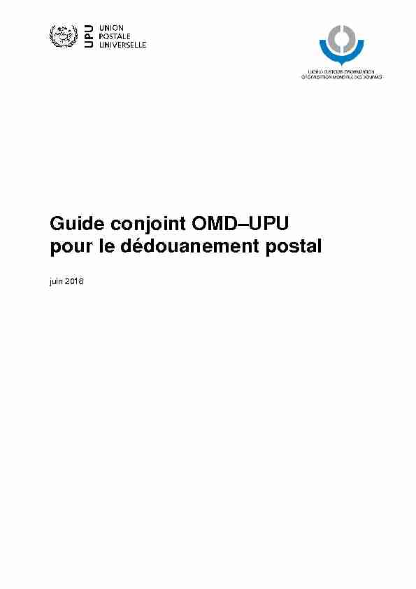 Guide conjoint OMD–UPU pour le dédouanement postal