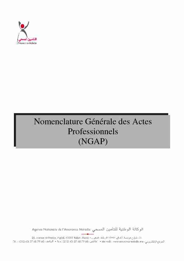 [PDF] Nomenclature Générale des Actes Professionnels (NGAP)