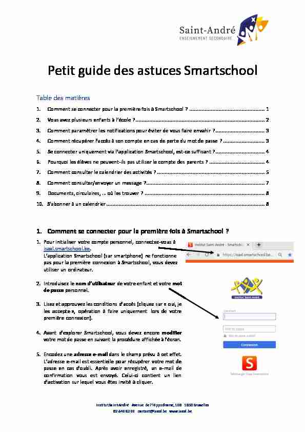 Petit guide des astuces Smartschool