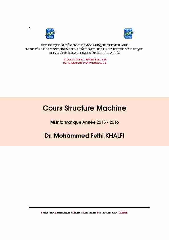 Cours Structure Machine