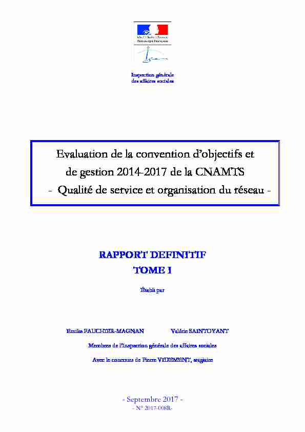Evaluation de la convention dobjectifs et de gestion 2014-2017 de