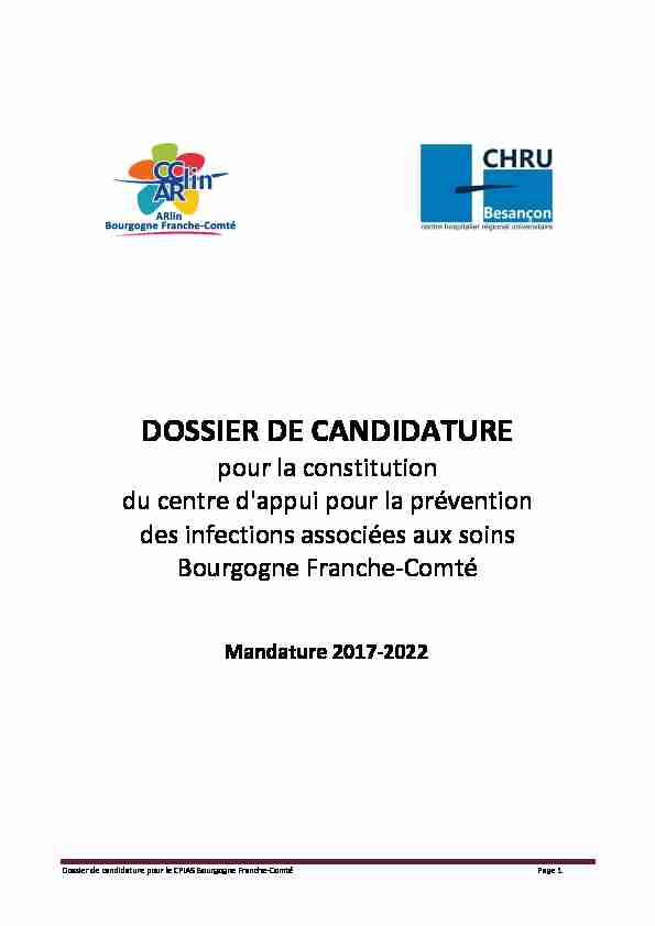 Dossier candidature CNR 2017-2021 Volet scientifique