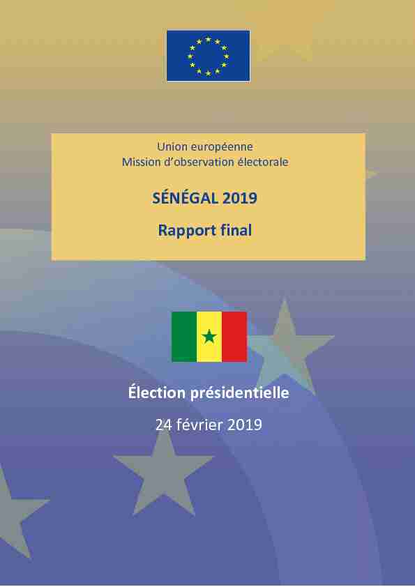 SÉNÉGAL 2019 Rapport final Élection présidentielle 24 février 2019