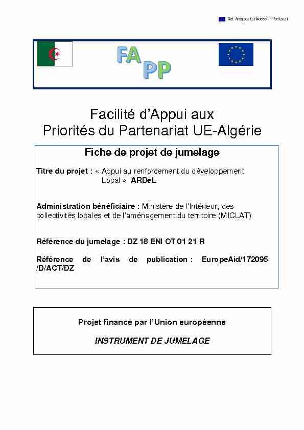Facilité dAppui aux Priorités du Partenariat UE-Algérie