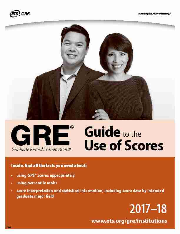 GRE Guide to the Use of Scores 2017 - 2018