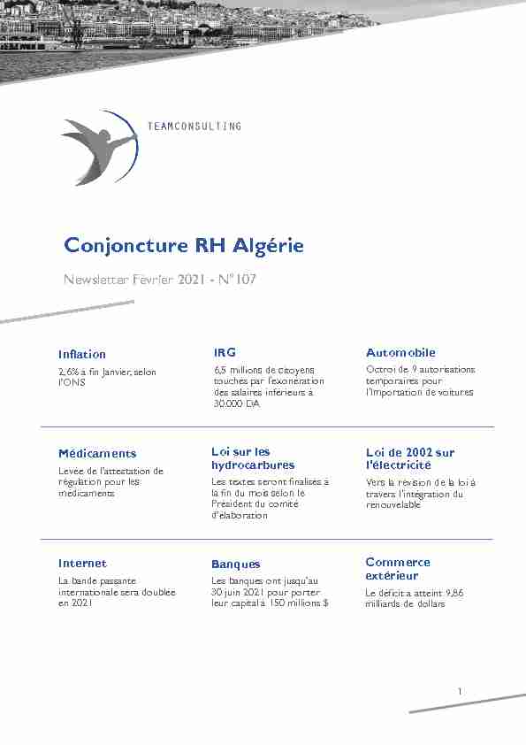 Conjoncture RH Algérie - Newsletter Février 2021