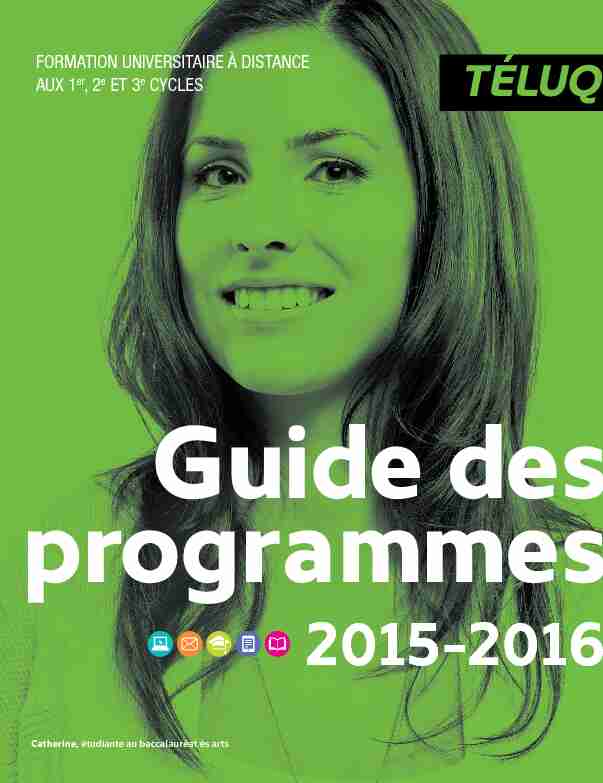 Guide des programmes de la TÉLUQ 2015-2016