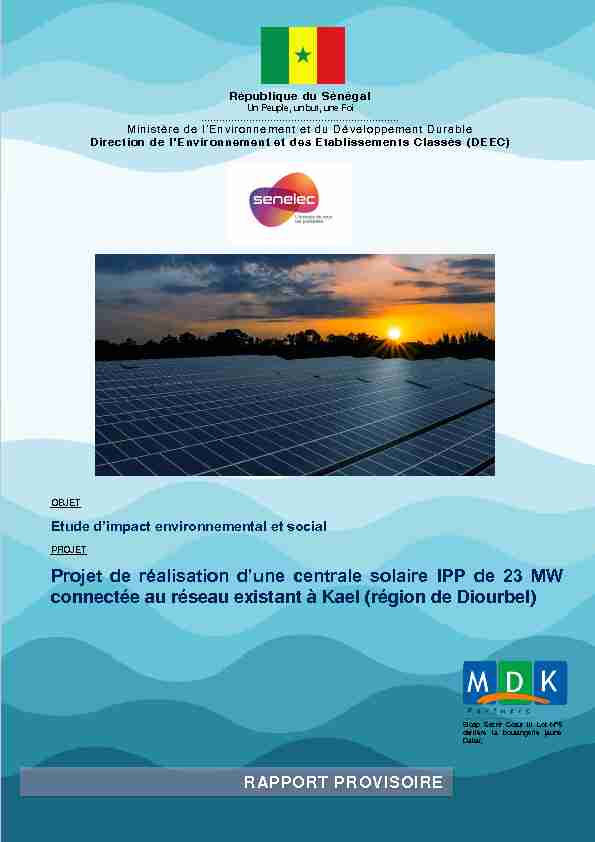 Projet de réalisation dune centrale solaire IPP de 23 MW connectée