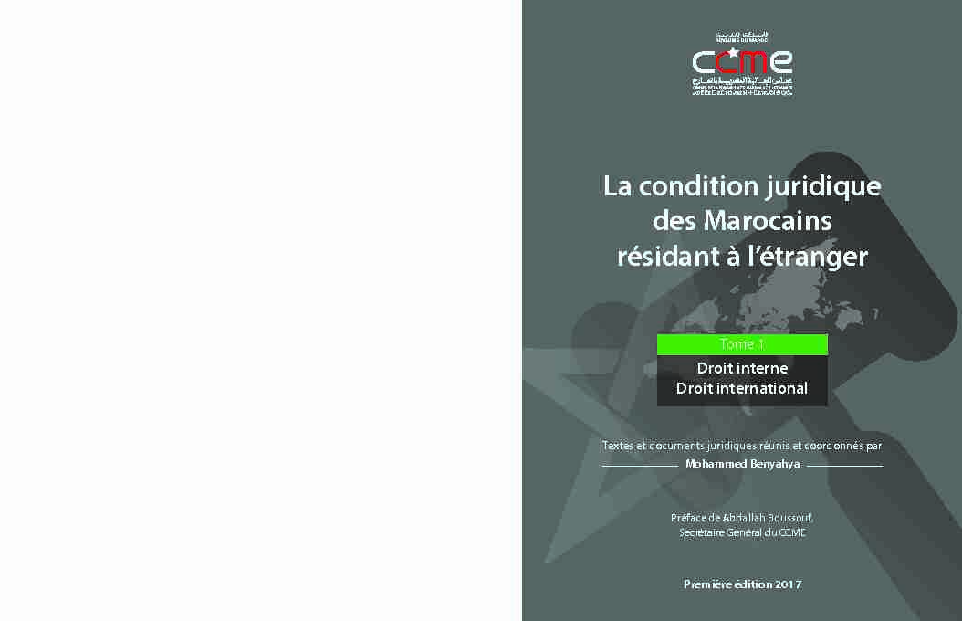 La condition juridique des Marocains résidant à létranger