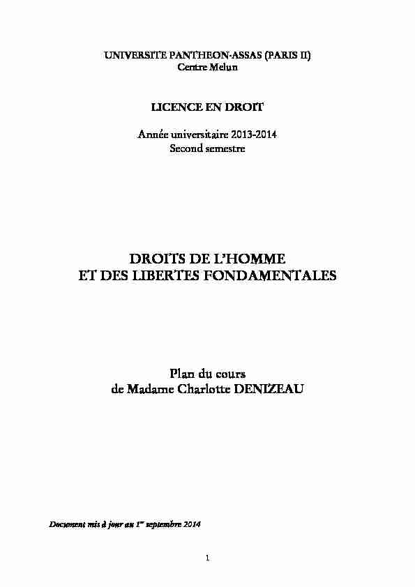 [PDF] DROITS DE LHOMME ET DES LIBERTES FONDAMENTALES