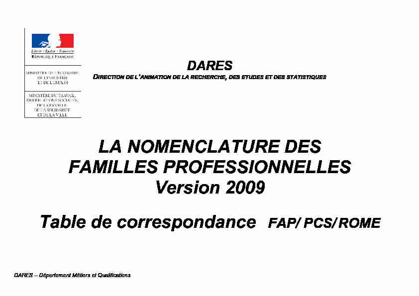 [PDF] LA NOMENCLATURE DES FAMILLES PROFESSIONNELLES