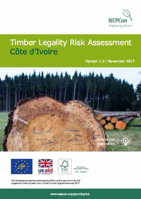 Timber Legality Risk Assessment Côte dIvoire