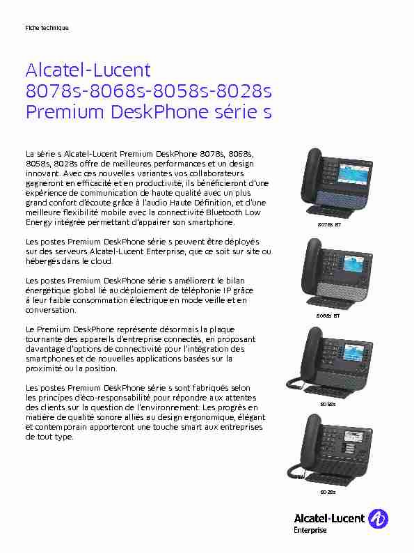 Alcatel-Lucent 8078s-8068s-8058s-8028s Premium DeskPhone