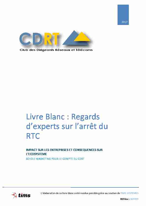 Livre Blanc : Regards dexperts sur larrêt du RTC