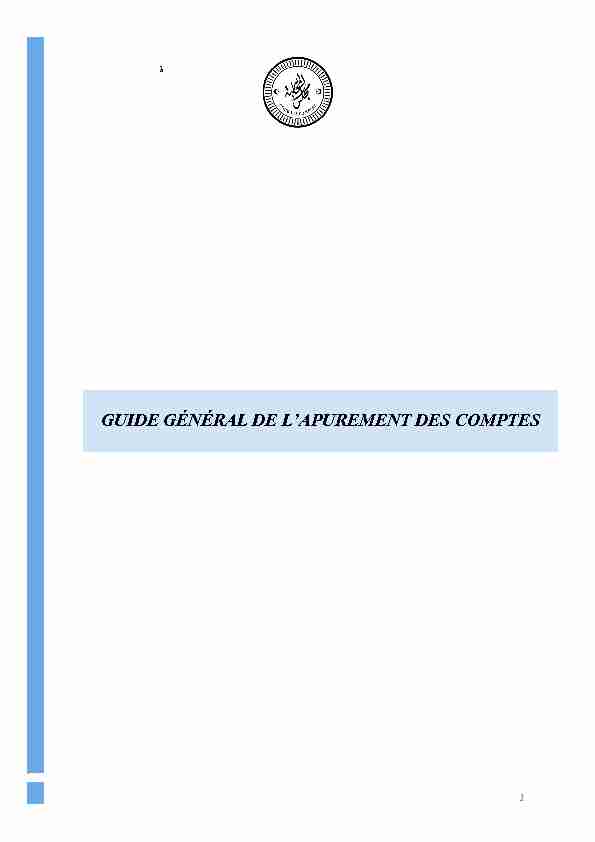 GUIDE GÉNÉRAL DE LAPUREMENT DES COMPTES