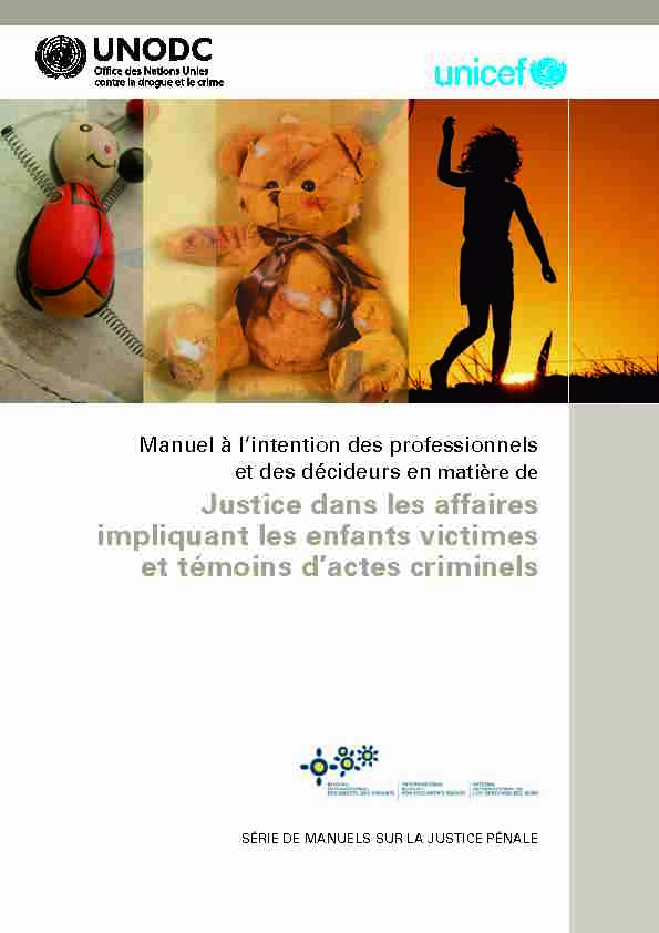 [PDF] Justice dans les affaires impliquant les enfants victimes et témoins d