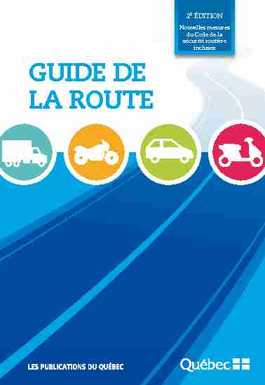 [PDF] Guide de la route  SAAQ - Gouvernement du Québec
