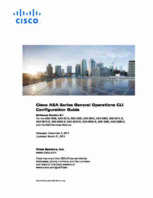 Cisco ASA Series General Operations CLI Configuration Guide 9.1