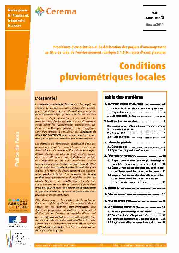 Fiche SPE EP - n°3 - Conditions pluviométriques (Dec 2014