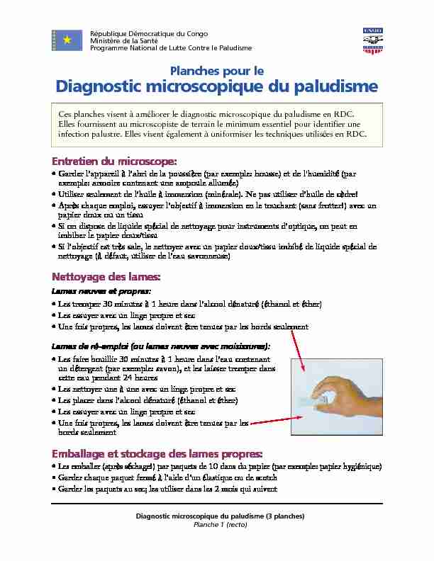 Diagnostic microscopique du paludisme