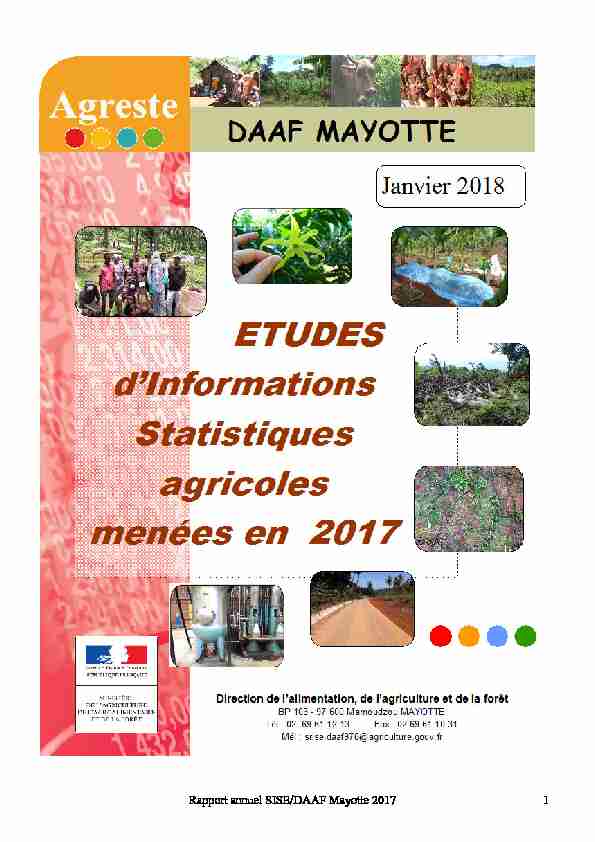 Rapport annuel SISE/DAAF Mayotte 2017 1