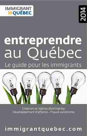 Entreprendre au Québec