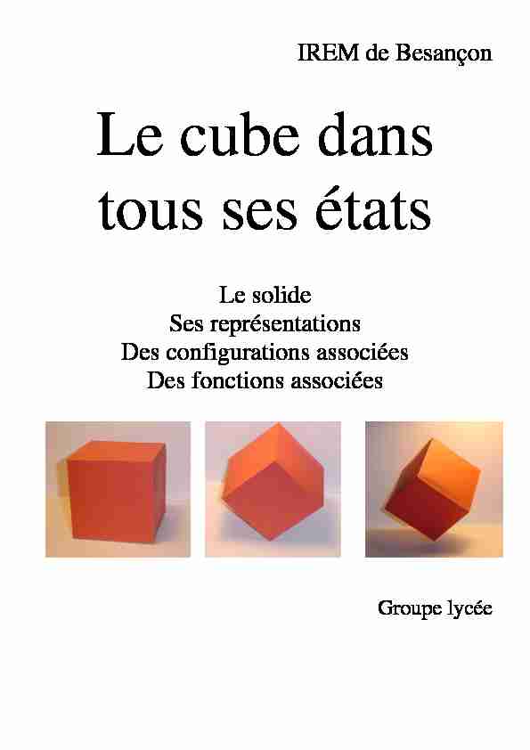 Le cube dans tous ses états
