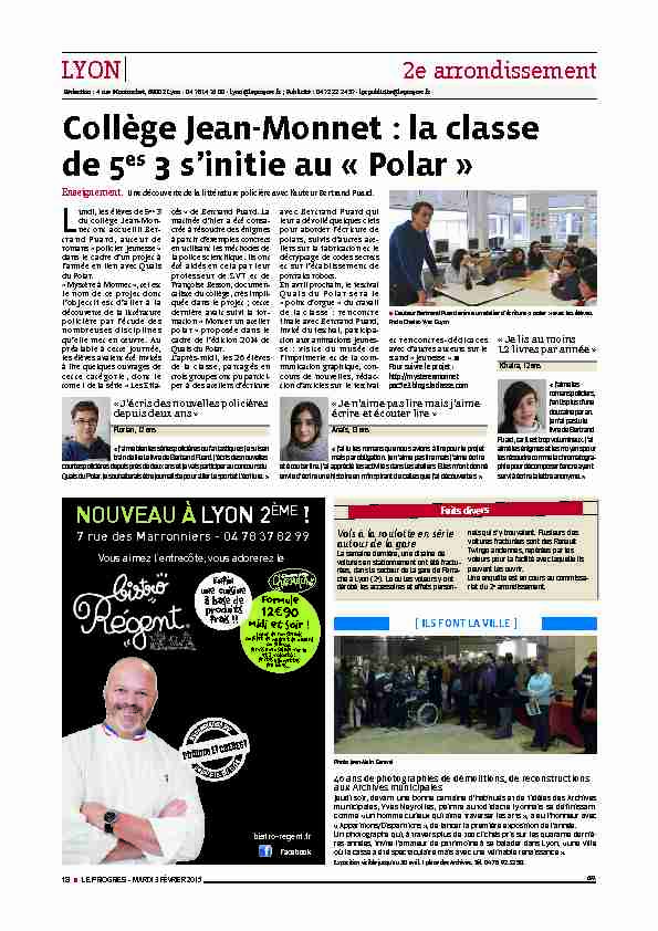 Collège Jean-Monnet : la classe de 5es 3 sinitie au « Polar »