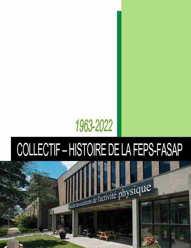COLLECTIF – HISTOIRE DE LA FEPS-FASAP 1963-2022