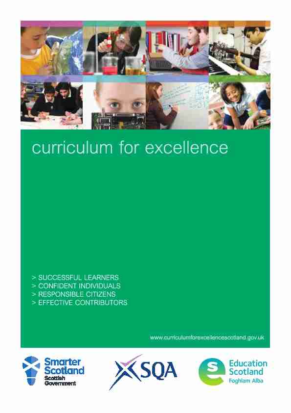 Curriculum for Excellence: Experiences and outcomes