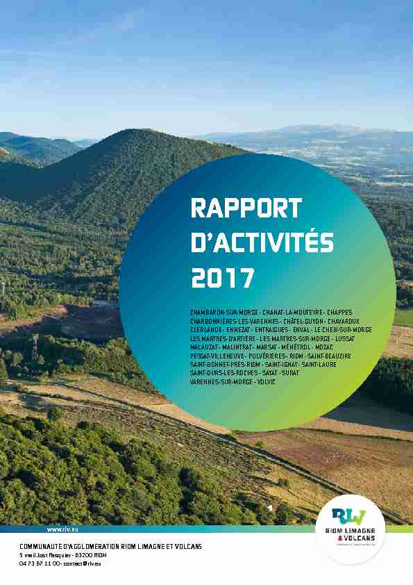 RAPPORT DACTIVITÉS 2017