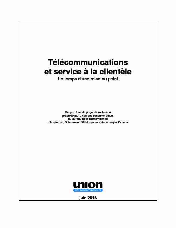 Télécommunications et service à la clientèle
