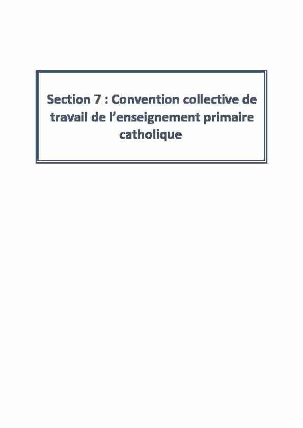 Section 7 : Convention collective de travail de lenseignement