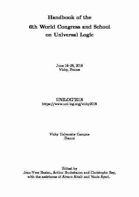 Handbook of the 6th World Congress and School on Universal Logic