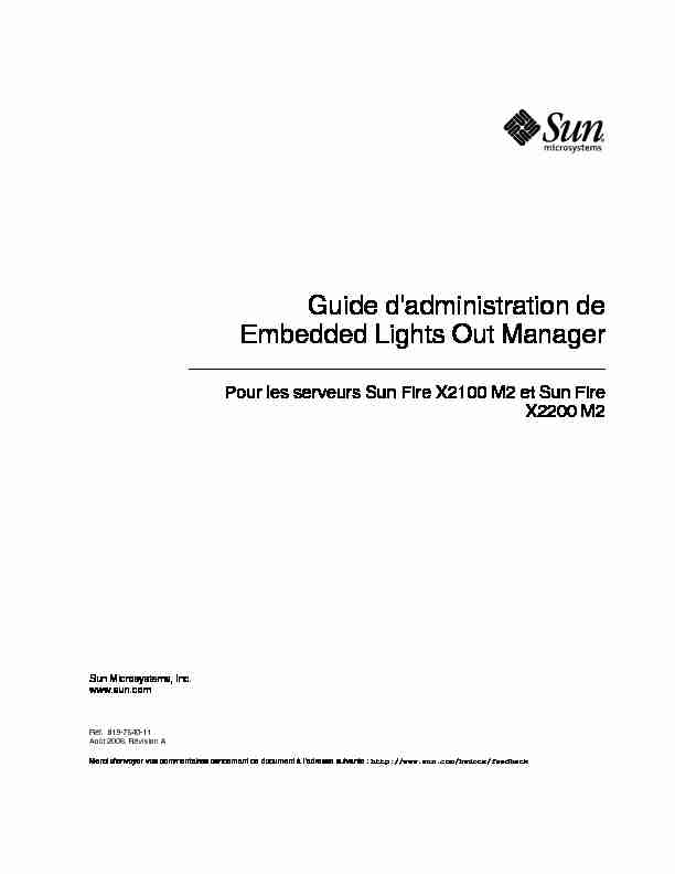 Guide dadministration de Embedded Lights Out Manager