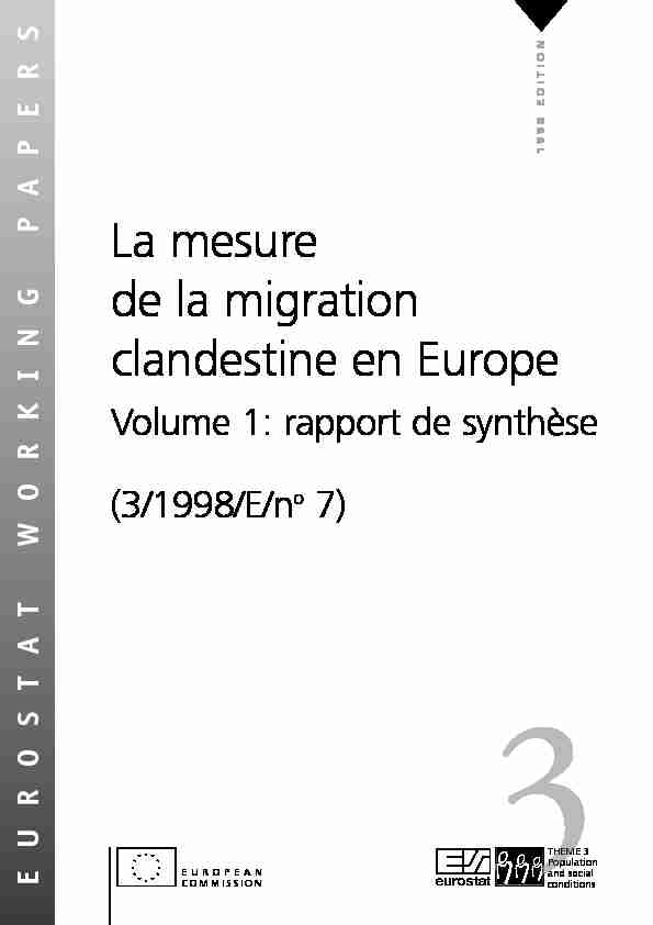La mesure de la migration clandestine en Europe