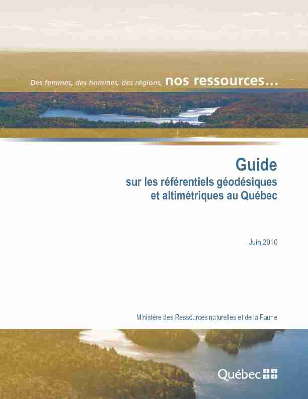 Guide sur les référentiels géodésiques et altimétrique au Québec